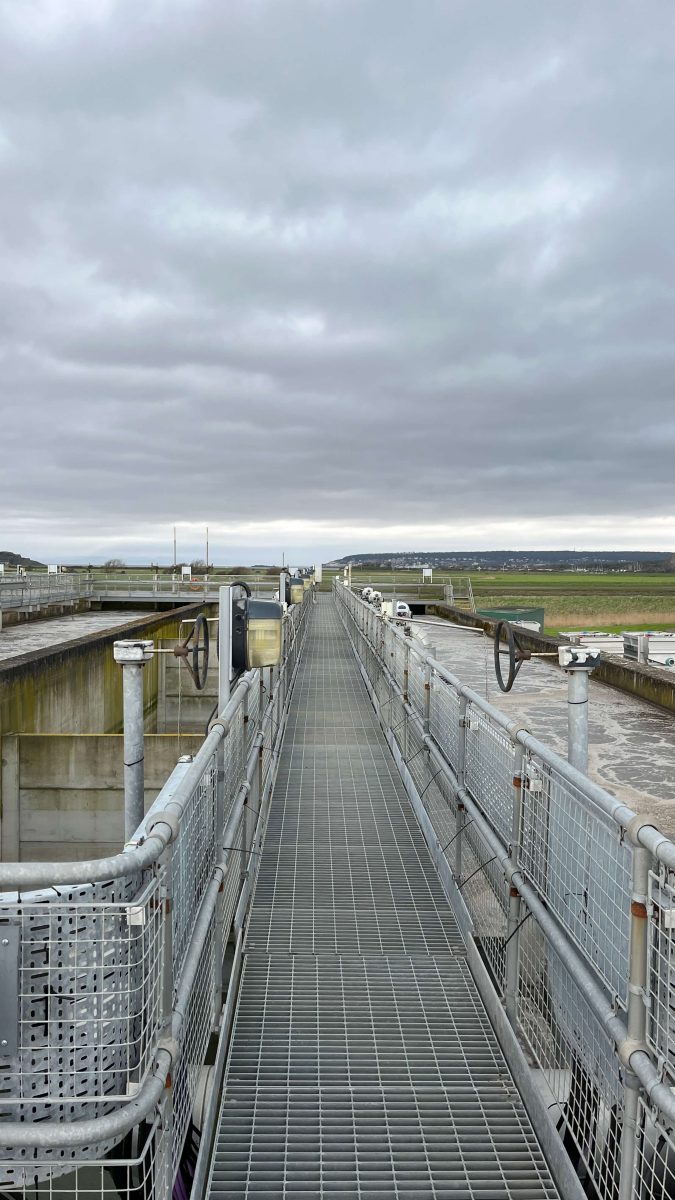 Industrial bridge in water unit.