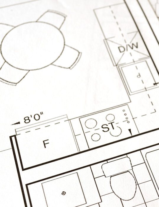 A 2D architectural drawing of some rooms.