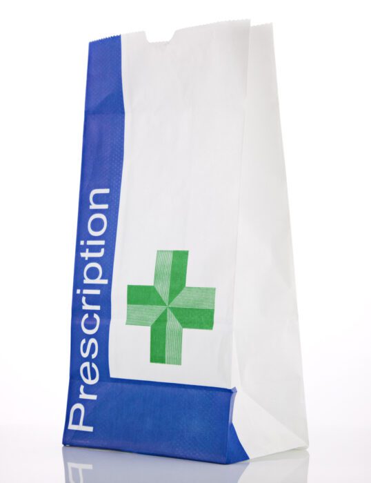 A prescription bag.