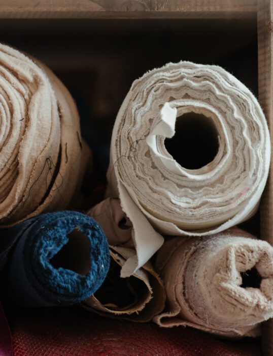 Rolls of fabric.