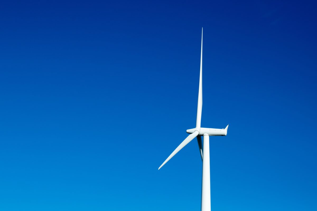 A wind turbine.