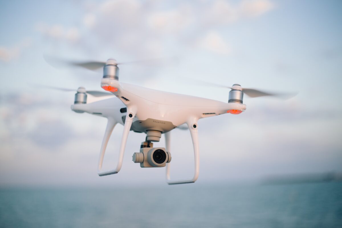 A drone in flight.