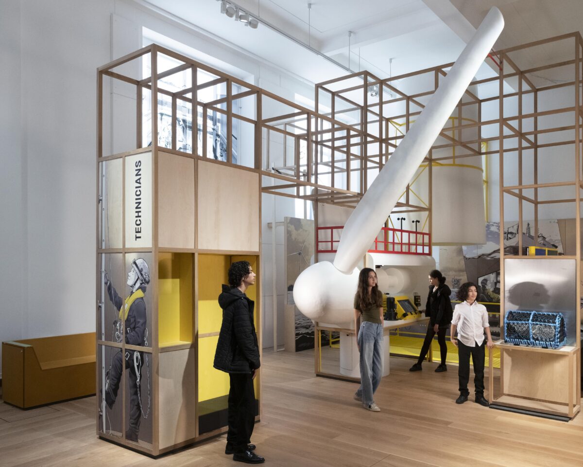 People milling amongst the interactive exhibits in Technicians: The David Sainsbury Gallery, at the Science Museum in London.