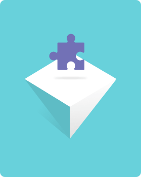 Illustration of puzzle piece on top of game board